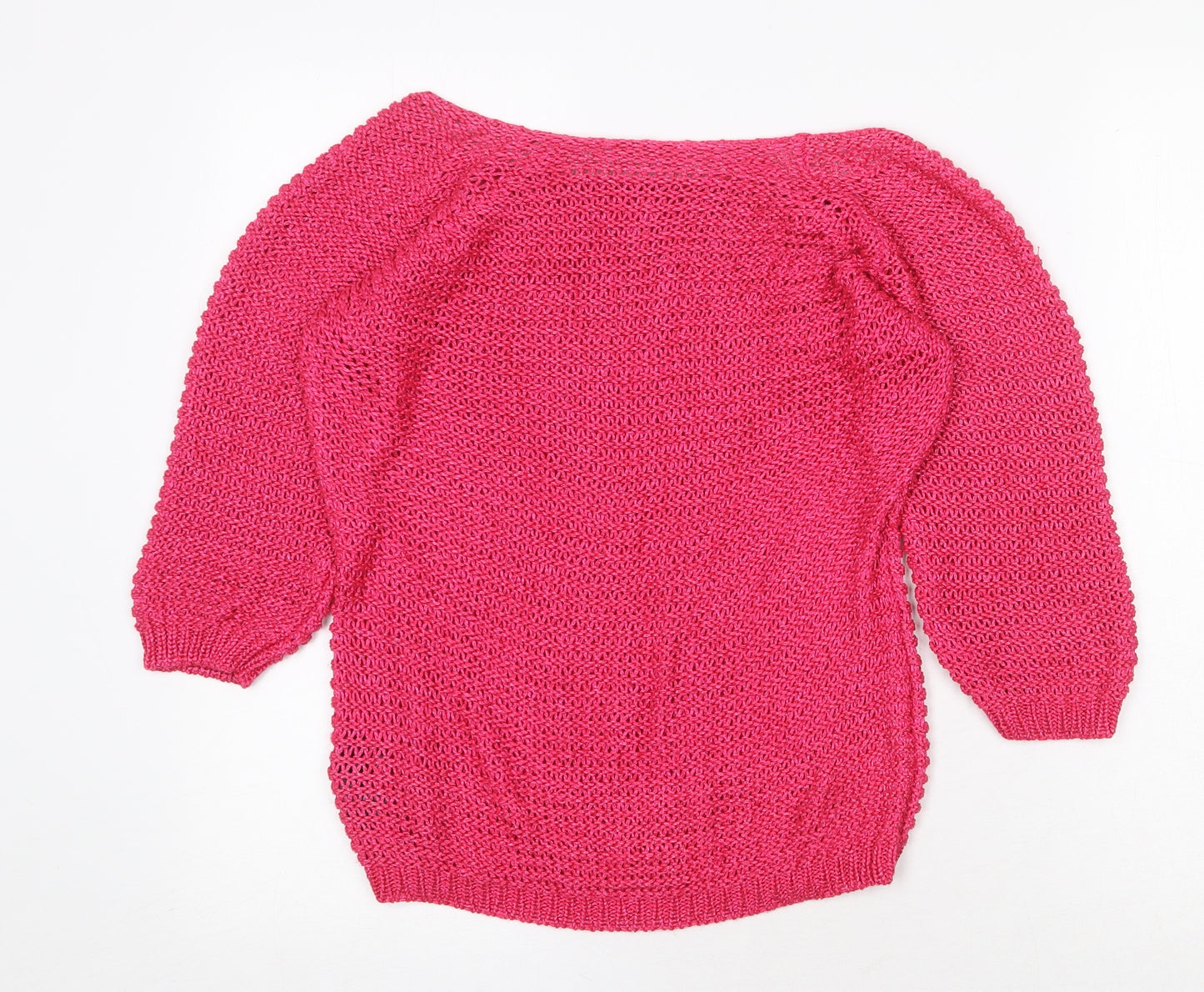 Per Una Womens Pink Boat Neck Acrylic Pullover Jumper Size M