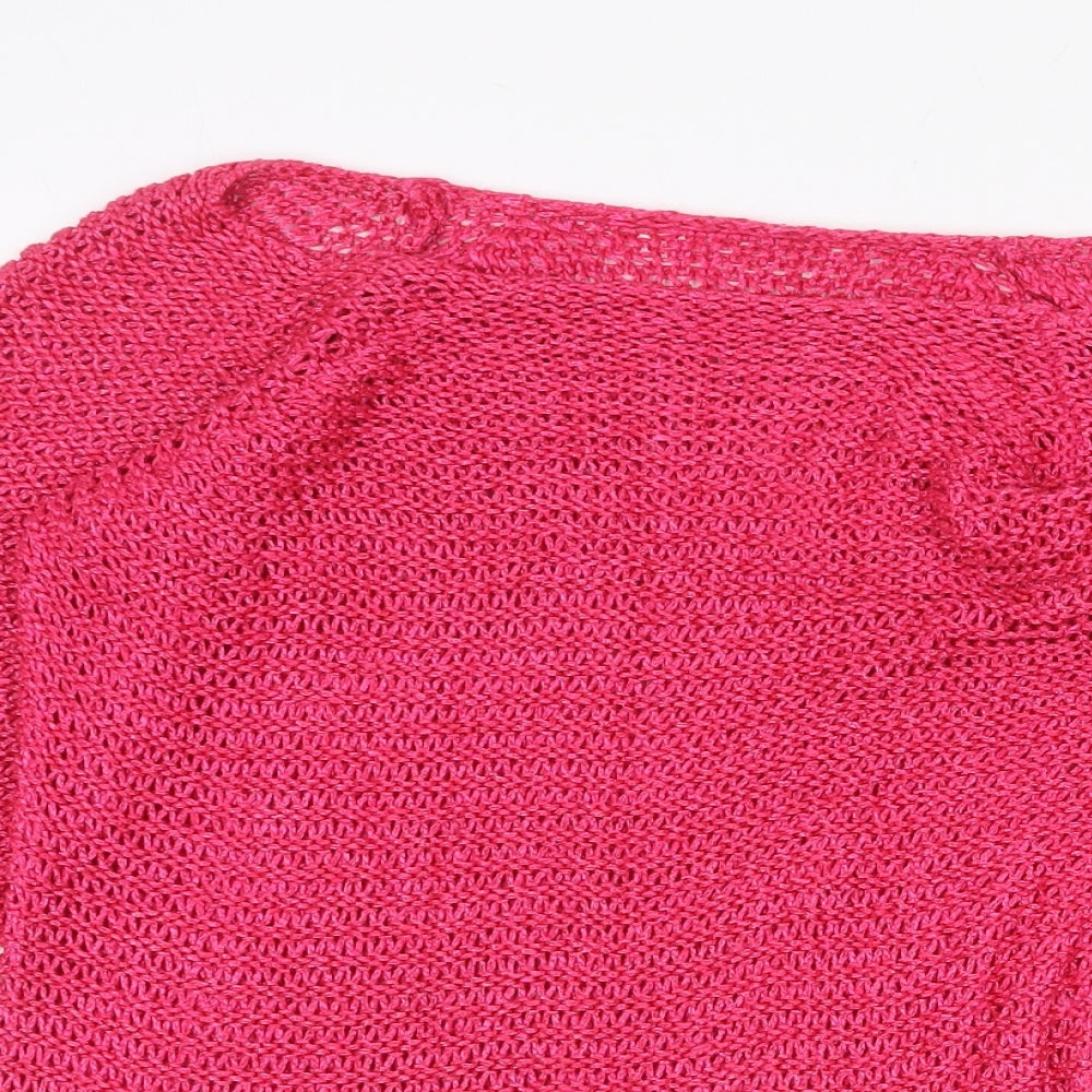 Per Una Womens Pink Boat Neck Acrylic Pullover Jumper Size M