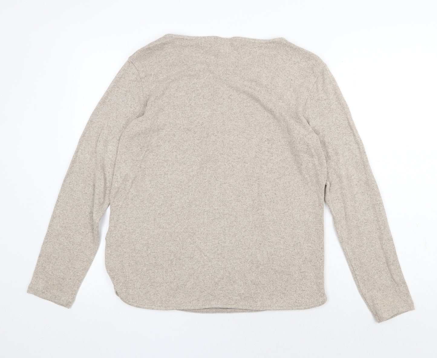H&M Womens Beige Scoop Neck Viscose Pullover Jumper Size S