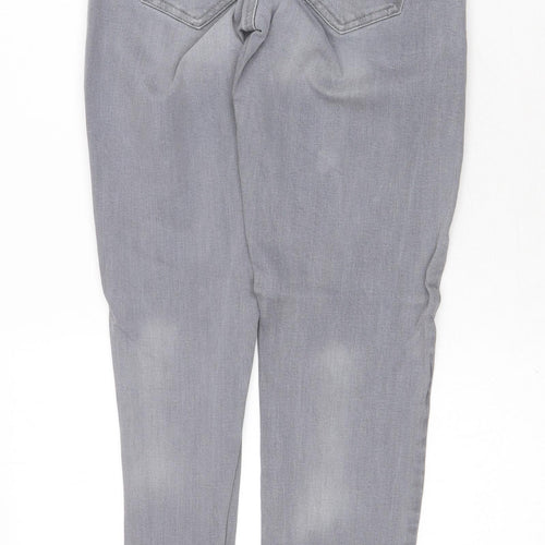Denim & Co. Womens Grey Cotton Skinny Jeans Size 6 Regular Zip