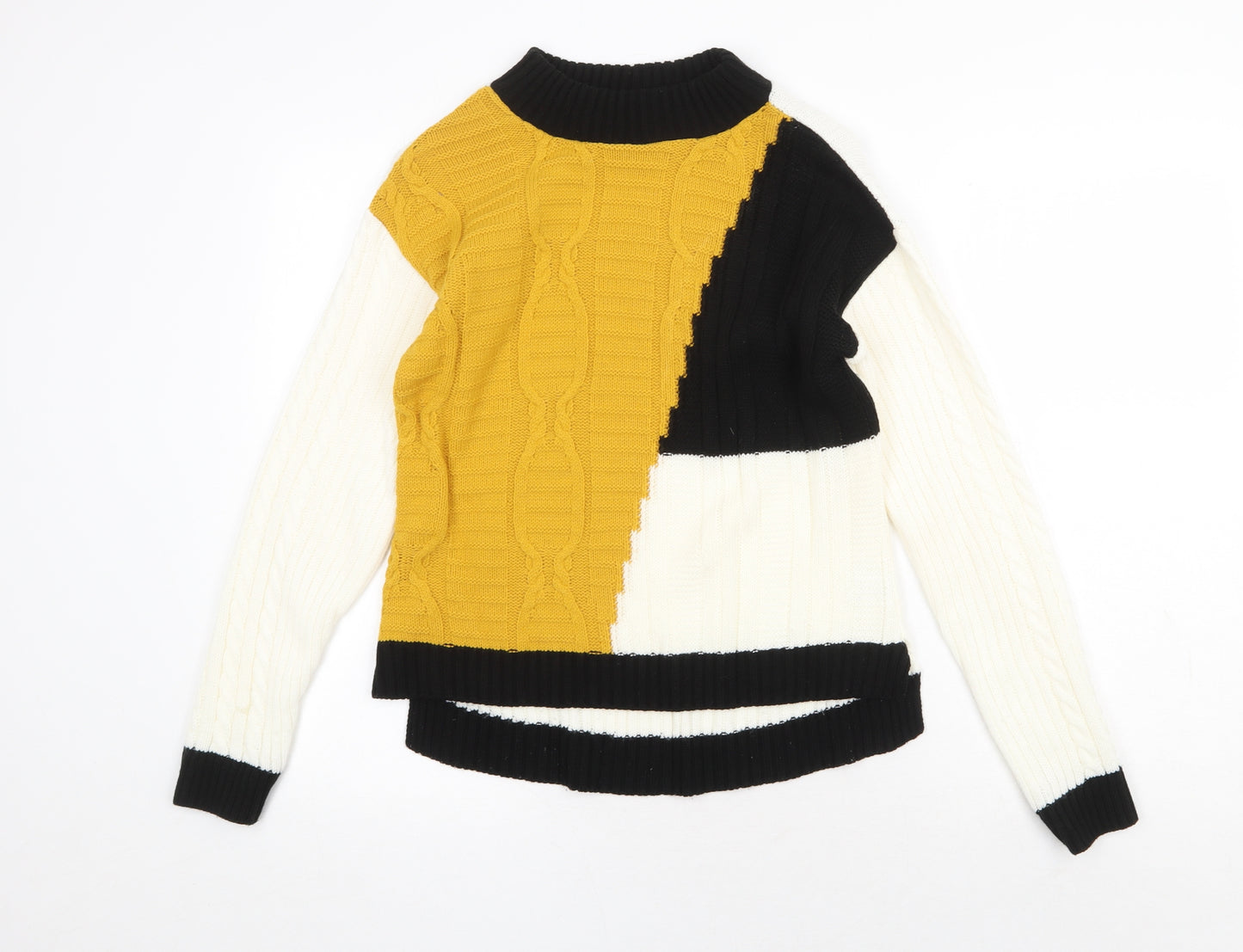 Select Womens Multicoloured Round Neck Acrylic Pullover Jumper Size 6 - Colourblock