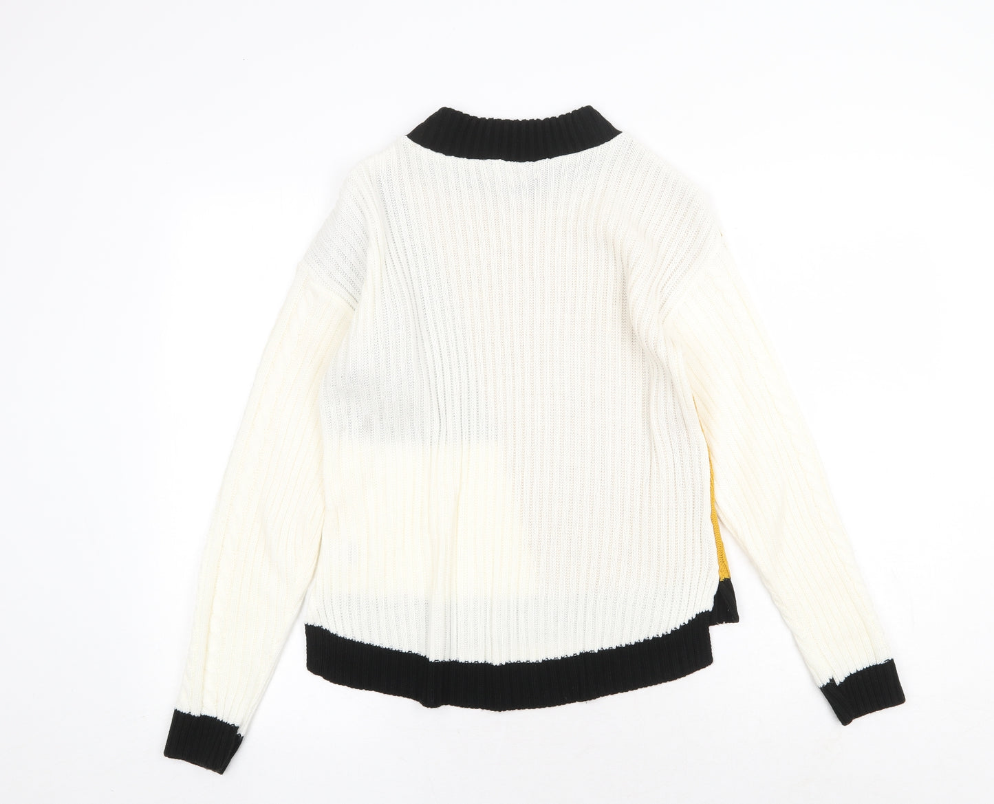 Select Womens Multicoloured Round Neck Acrylic Pullover Jumper Size 6 - Colourblock