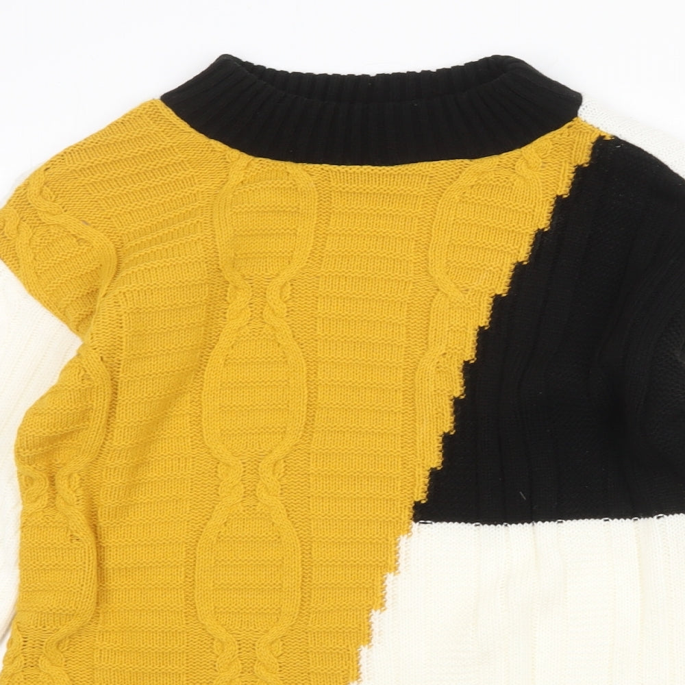 Select Womens Multicoloured Round Neck Acrylic Pullover Jumper Size 6 - Colourblock