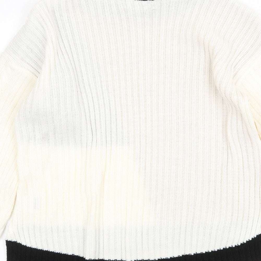 Select Womens Multicoloured Round Neck Acrylic Pullover Jumper Size 6 - Colourblock