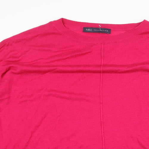 Marks and Spencer Womens Pink Scoop Neck Viscose Pullover Jumper Size M