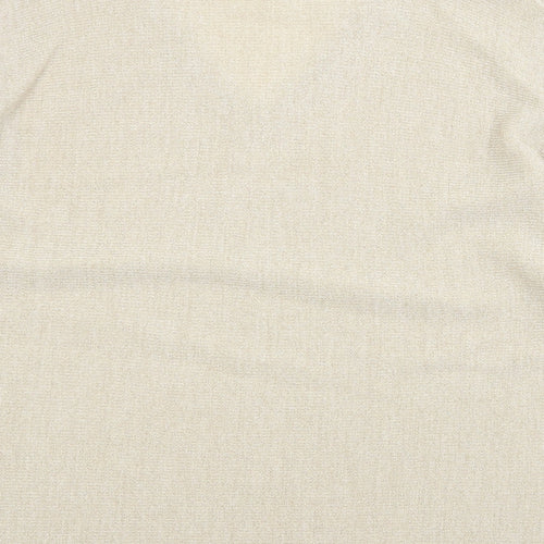 George Womens Gold V-Neck Acrylic Pullover Jumper Size L - Split Sleeve