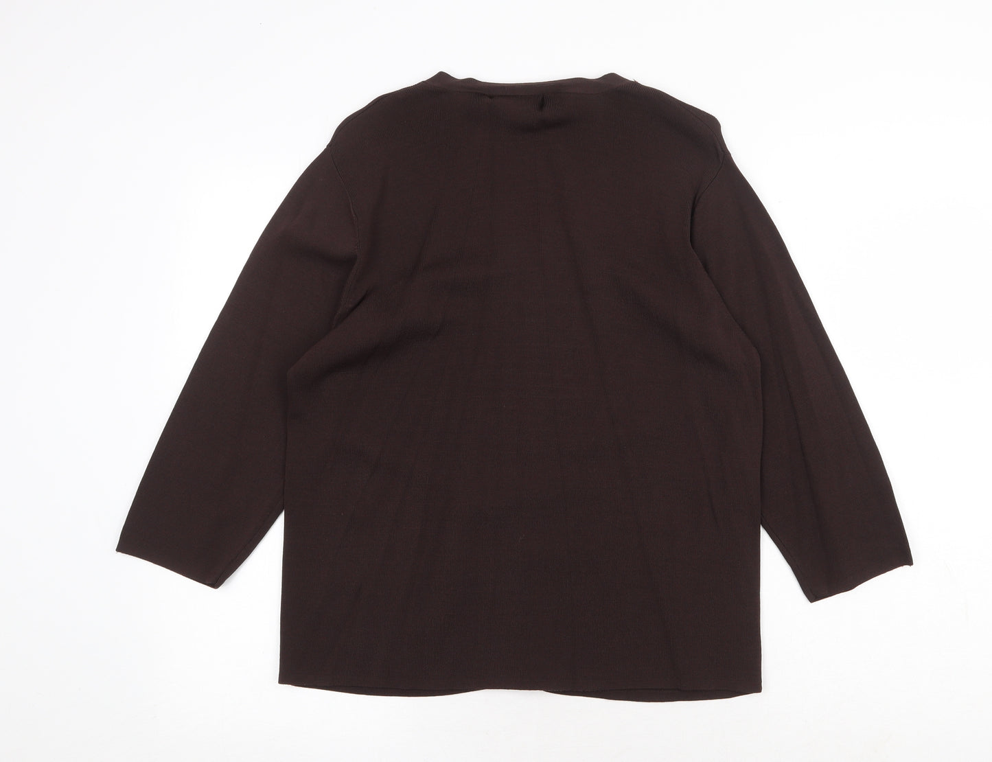 Pure & Natural Womens Brown Viscose Basic Blouse Size 18 V-Neck