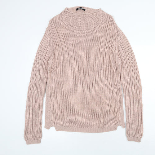 Fashion Union Womens Pink Boat Neck Acrylic Pullover Jumper Size 14