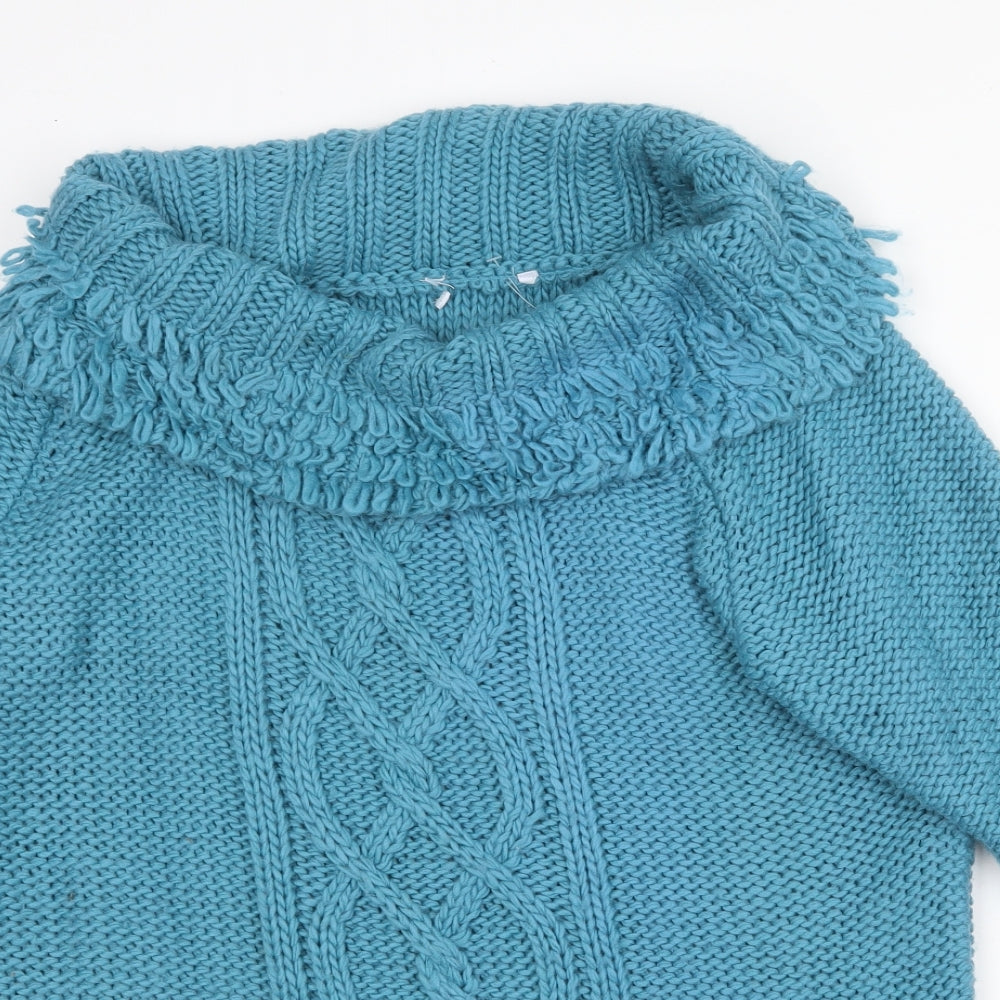 Preworn Womens Green Roll Neck Acrylic Pullover Jumper Size XL