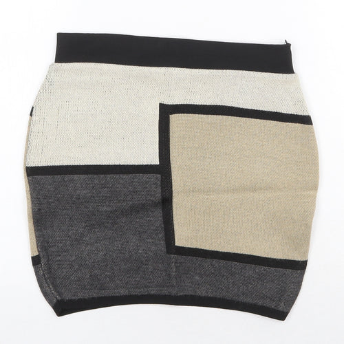 Amazing Grace Womens Beige Acrylic Bandage Skirt Size L