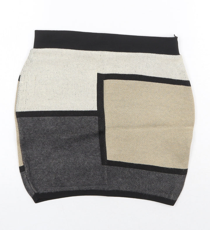 Amazing Grace Womens Beige Acrylic Bandage Skirt Size L