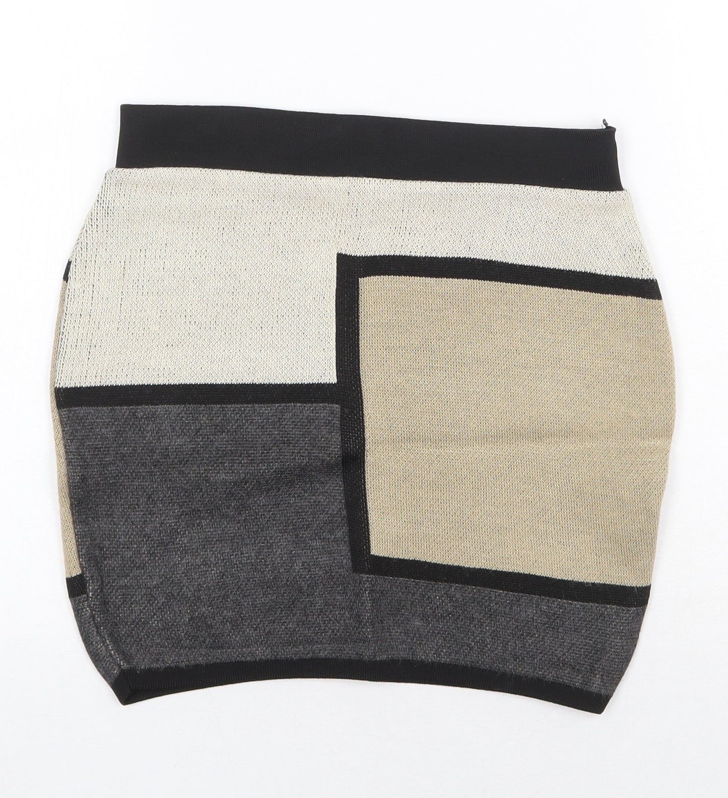 Amazing Grace Womens Beige Acrylic Bandage Skirt Size L