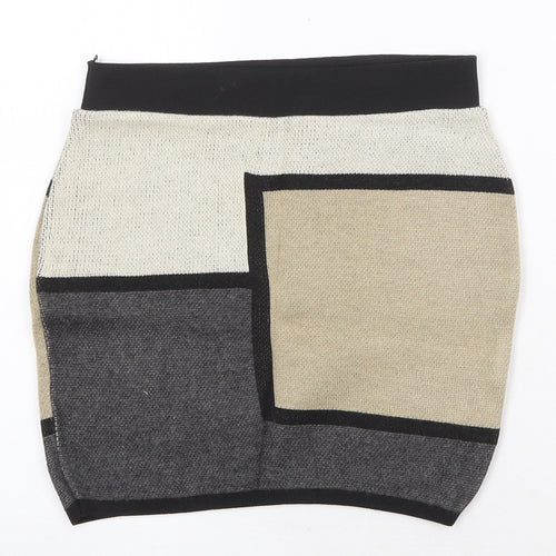 Amazing Grace Womens Beige Acrylic Bandage Skirt Size L