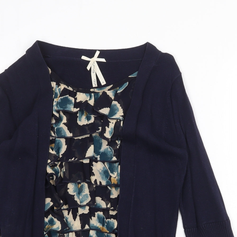 NEXT Womens Blue Scoop Neck Cotton Pullover Jumper Size 8