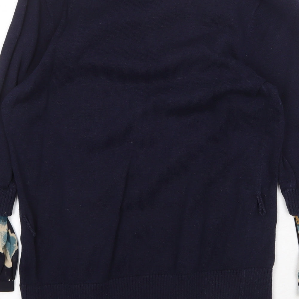 NEXT Womens Blue Scoop Neck Cotton Pullover Jumper Size 8