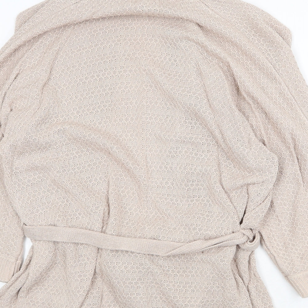 H&M Womens Beige V-Neck Cotton Cardigan Jumper Size L
