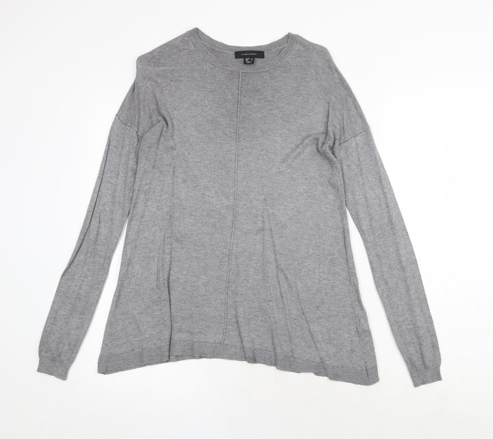 Atmosphere Womens Grey Round Neck Viscose Pullover Jumper Size 8