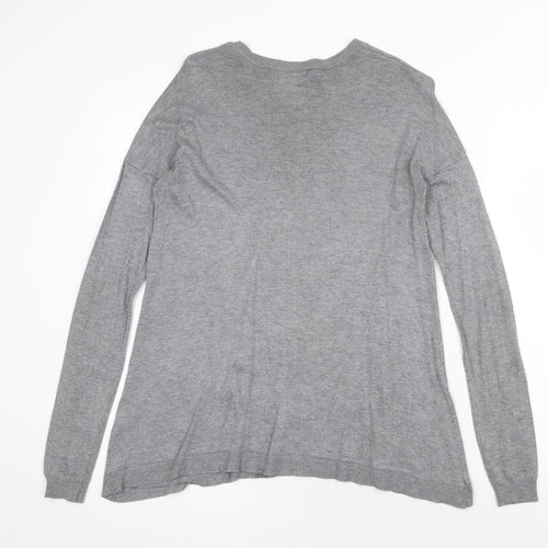 Atmosphere Womens Grey Round Neck Viscose Pullover Jumper Size 8
