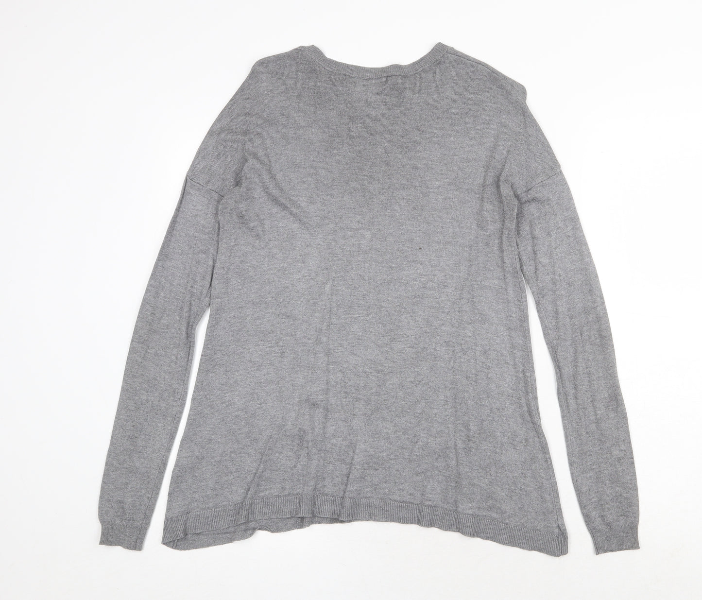 Atmosphere Womens Grey Round Neck Viscose Pullover Jumper Size 8