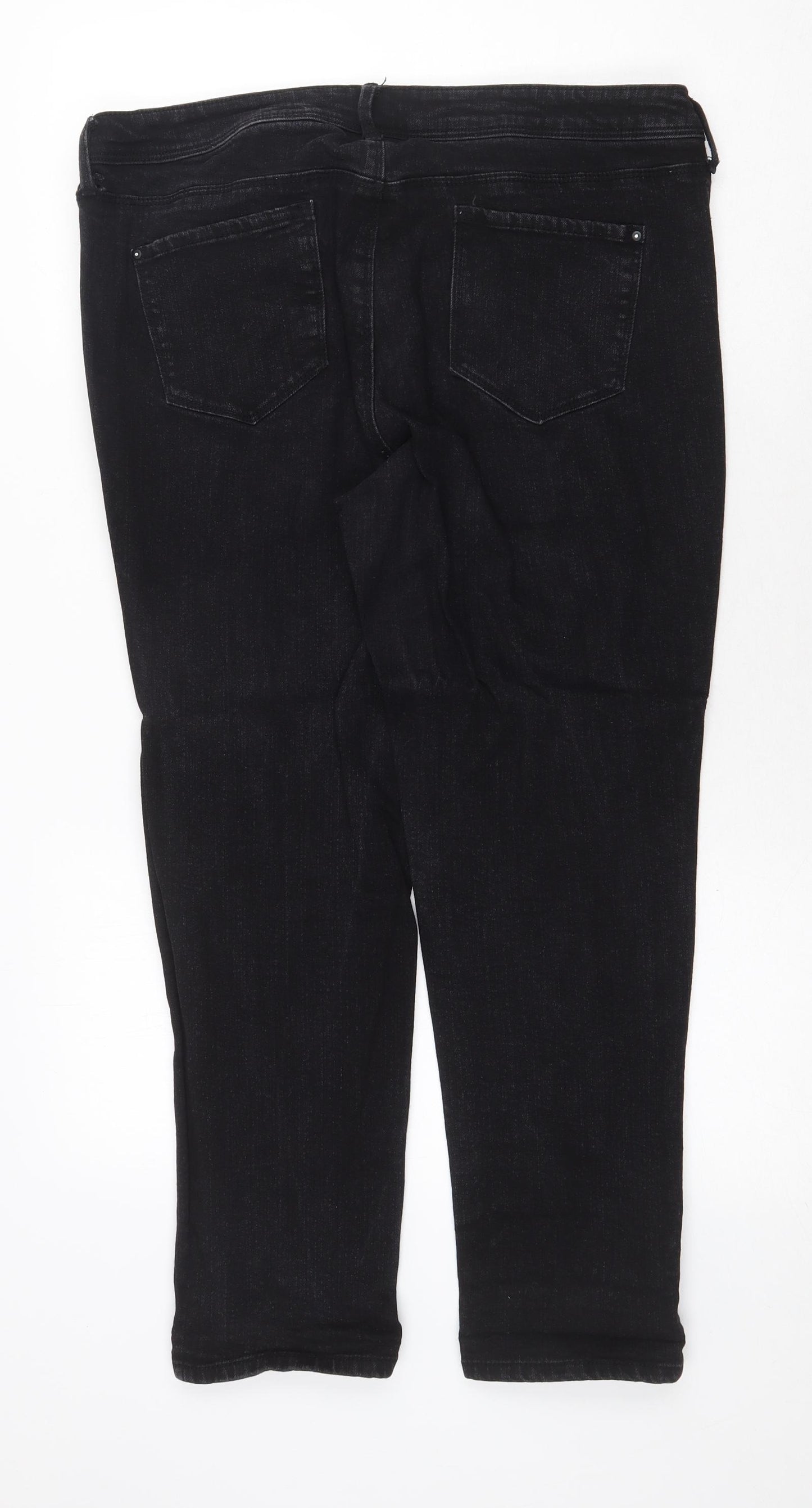No Boundaries Womens Black Cotton Straight Jeans Size 38 in Regular Zip