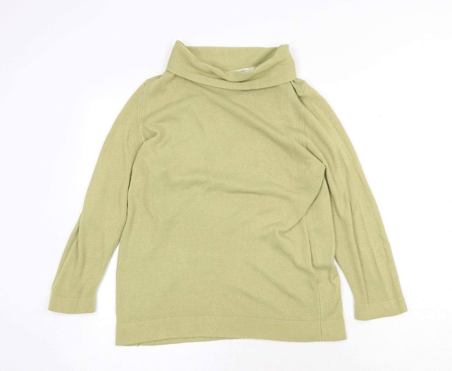 Marks and Spencer Womens Green Roll Neck Acrylic Pullover Jumper Size 12