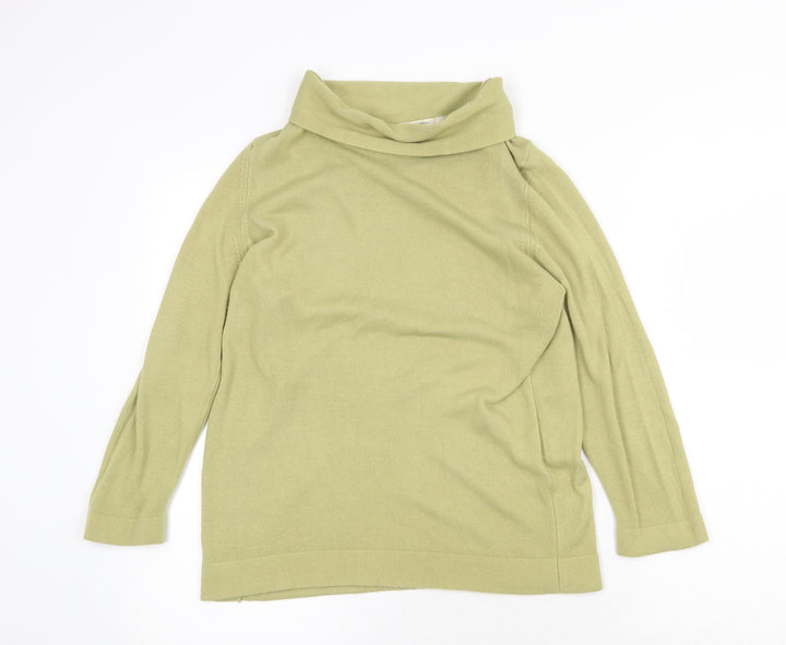 Marks and Spencer Womens Green Roll Neck Acrylic Pullover Jumper Size 12