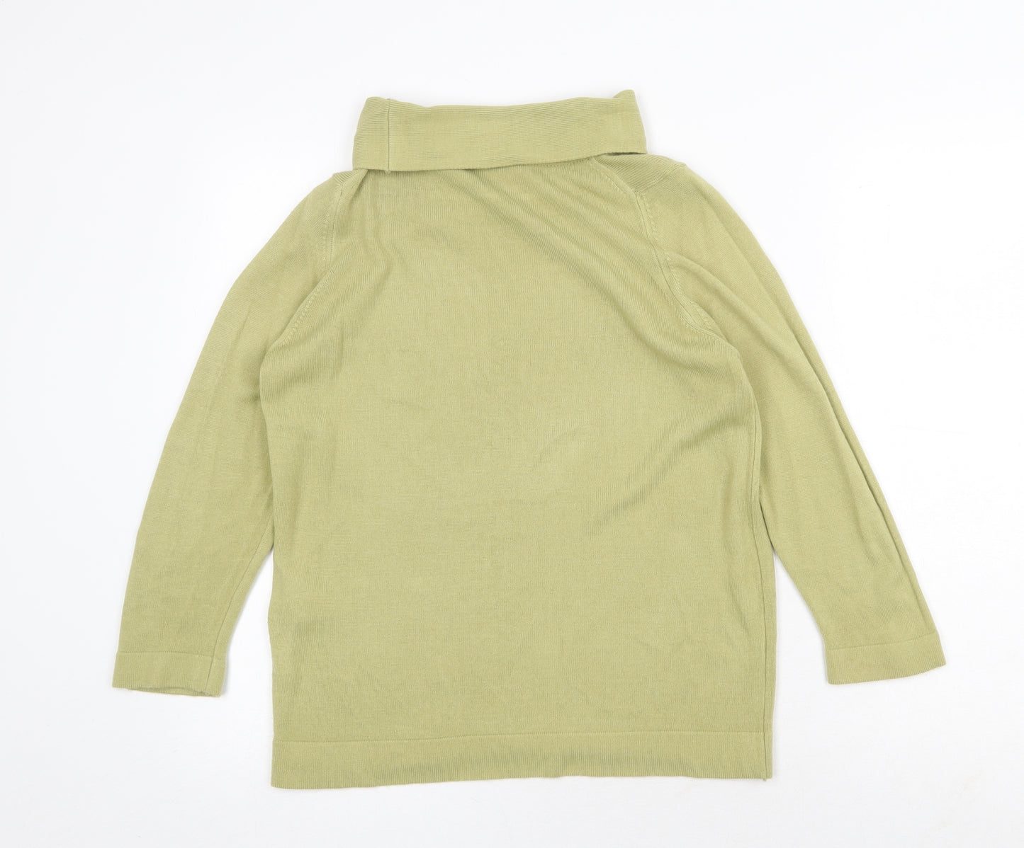 Marks and Spencer Womens Green Roll Neck Acrylic Pullover Jumper Size 12