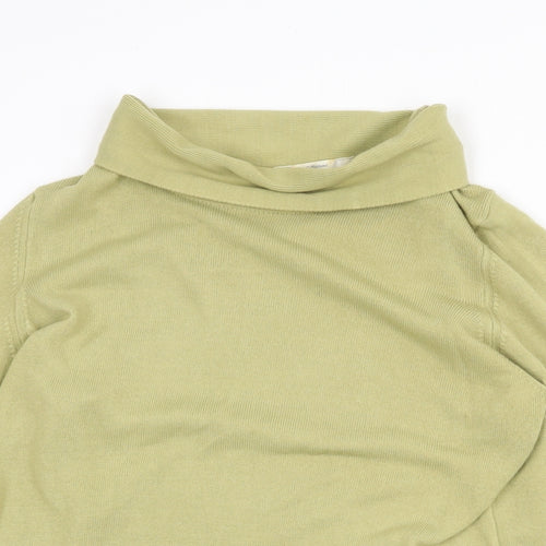 Marks and Spencer Womens Green Roll Neck Acrylic Pullover Jumper Size 12