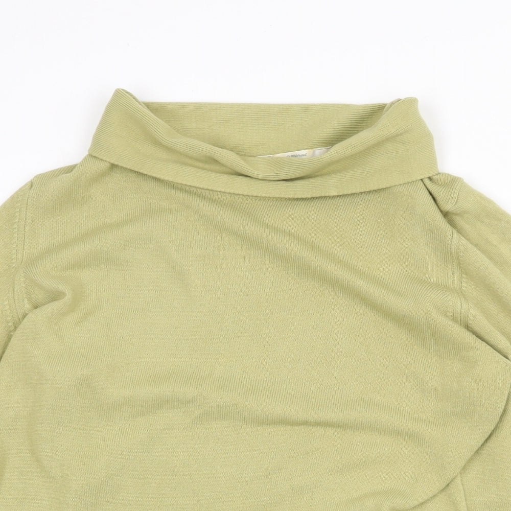 Marks and Spencer Womens Green Roll Neck Acrylic Pullover Jumper Size 12