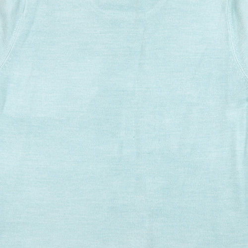 Papaya Womens Green Round Neck Acrylic Pullover Jumper Size 16