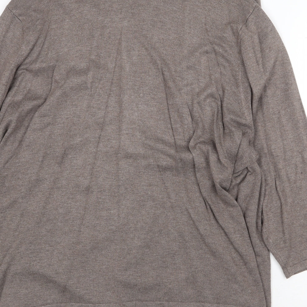 Windsmoor Womens Brown V-Neck Viscose Pullover Jumper Size XL