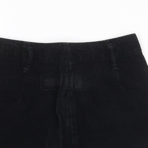 Denim & Co. Womens Black Cotton A-Line Skirt Size 8 Zip
