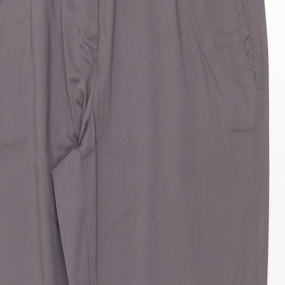Gerry Weber Womens Grey Polyester Chino Trousers Size 32 in Regular Zip