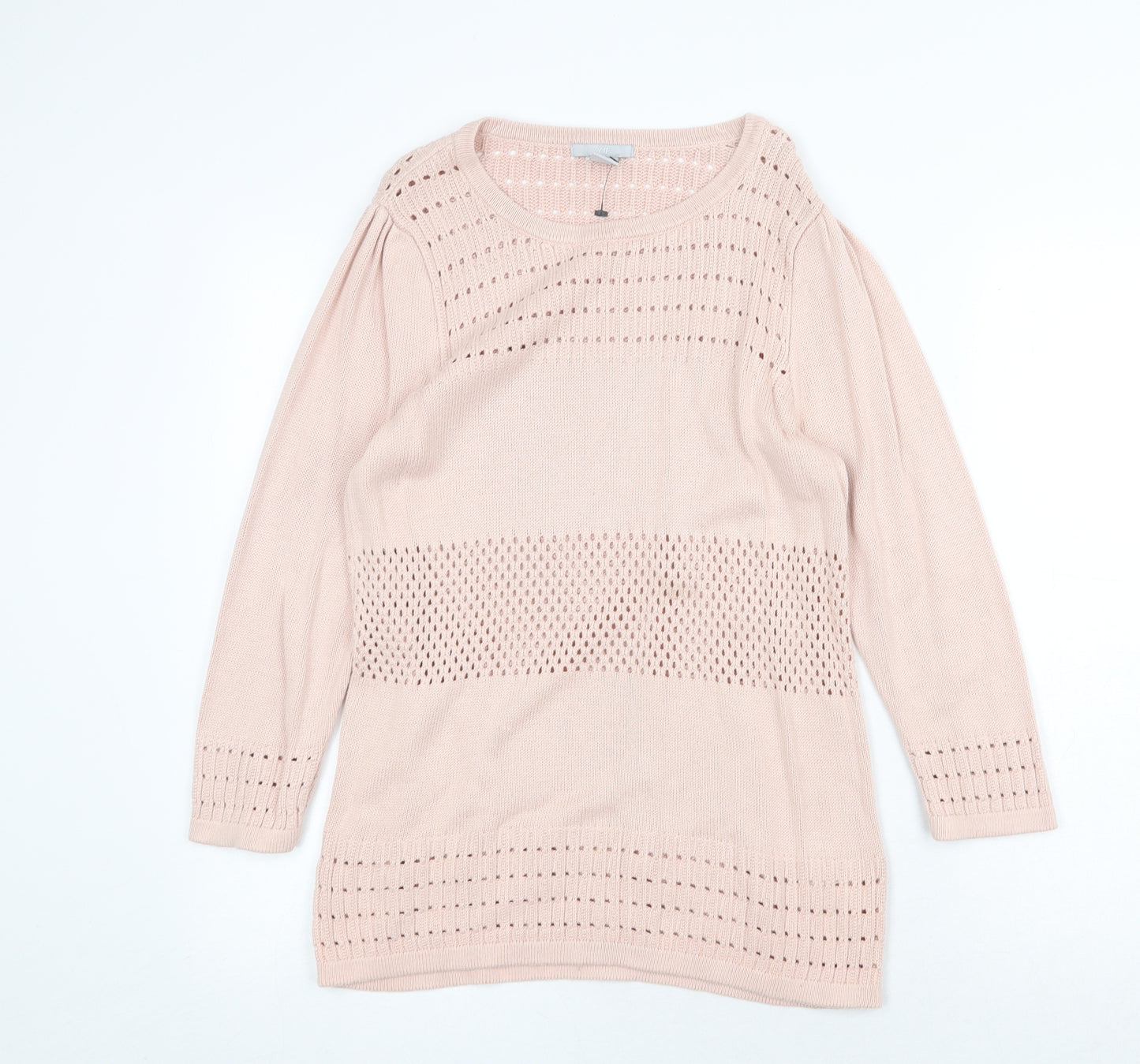 H&M Womens Pink Scoop Neck Viscose Pullover Jumper Size L