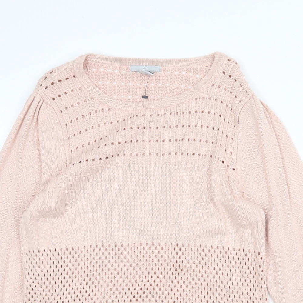 H&M Womens Pink Scoop Neck Viscose Pullover Jumper Size L