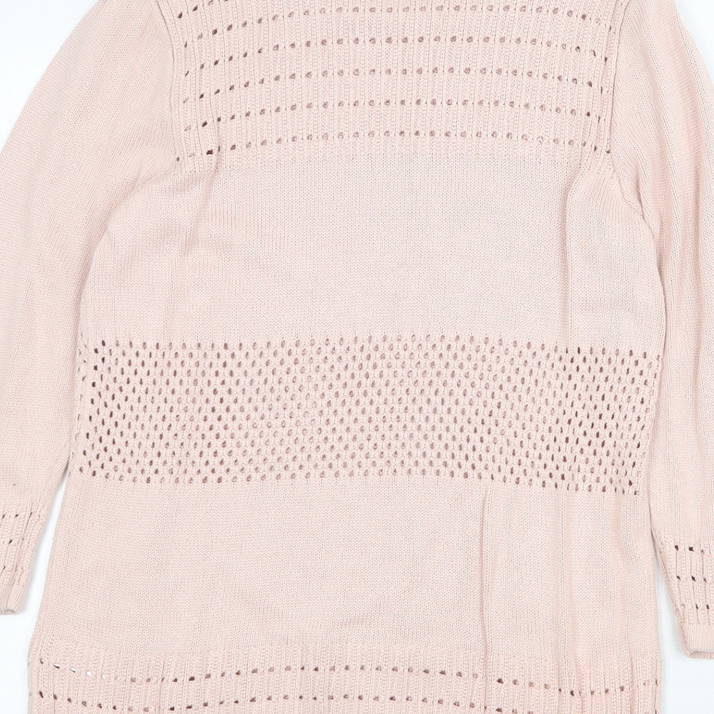 H&M Womens Pink Scoop Neck Viscose Pullover Jumper Size L