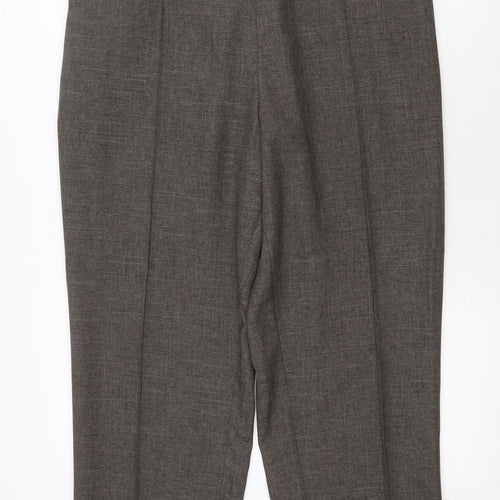 Preworn Womens Brown Cotton Trousers Size 36 in Regular Zip