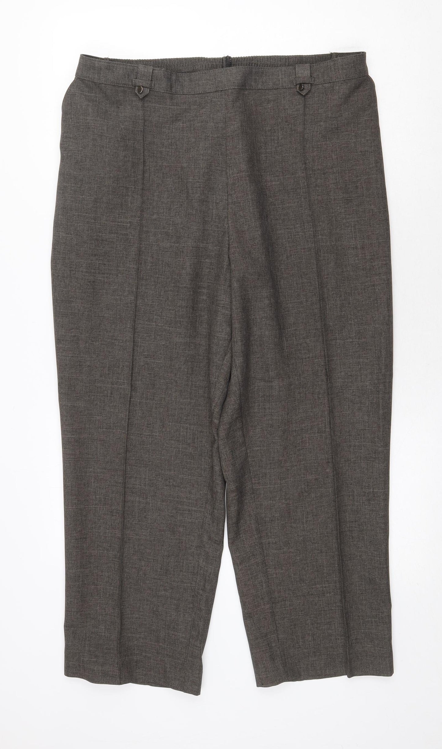 Preworn Womens Brown Cotton Trousers Size 36 in Regular Zip
