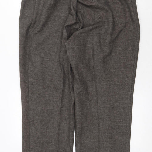 Preworn Womens Brown Cotton Trousers Size 36 in Regular Zip