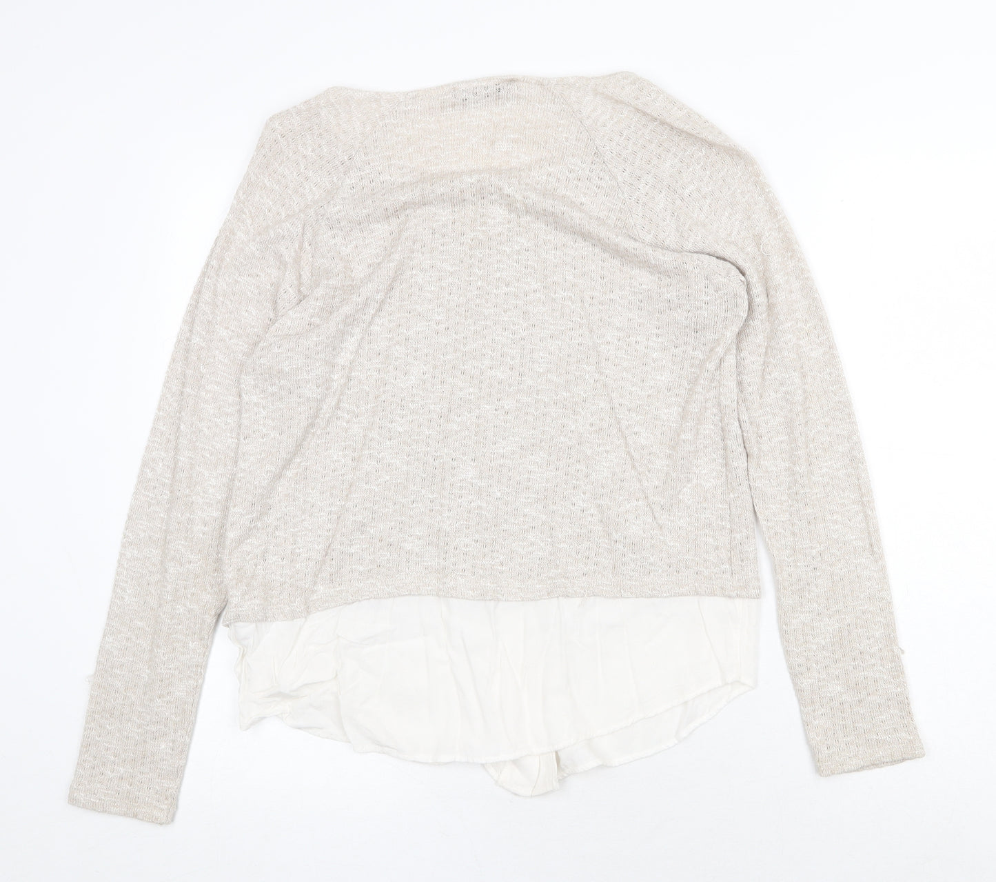 Marks and Spencer Womens Beige Scoop Neck Viscose Pullover Jumper Size 12