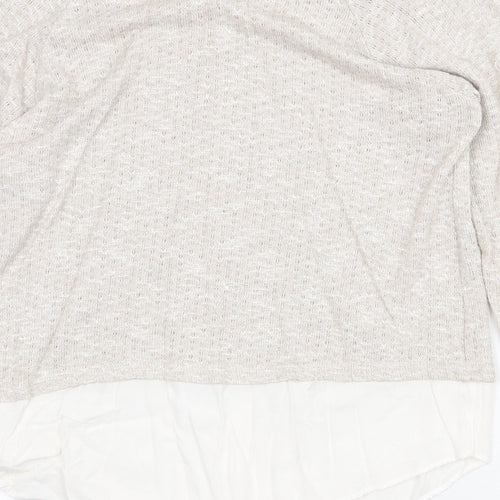 Marks and Spencer Womens Beige Scoop Neck Viscose Pullover Jumper Size 12