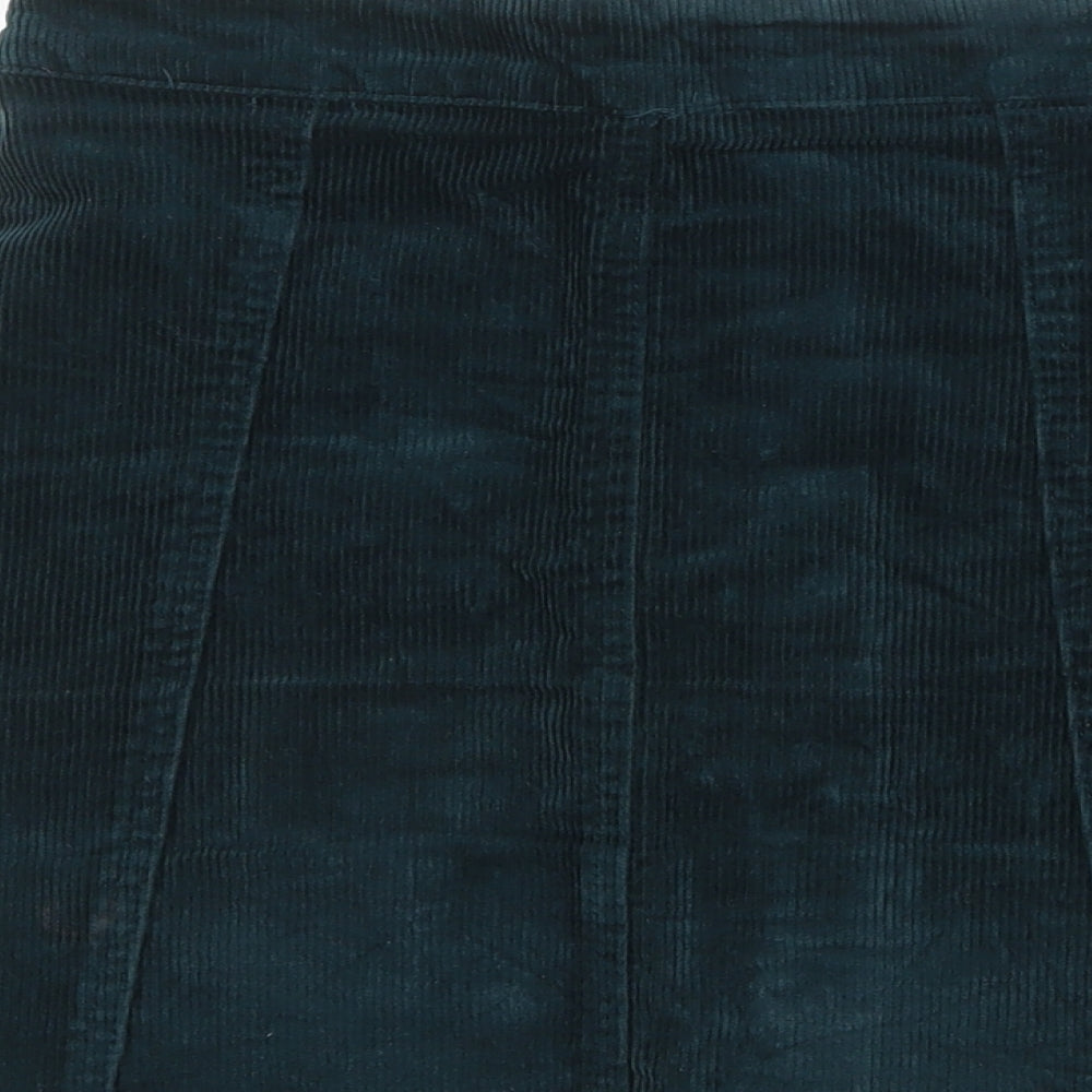 H&M Womens Green Cotton A-Line Skirt Size 4XL Button