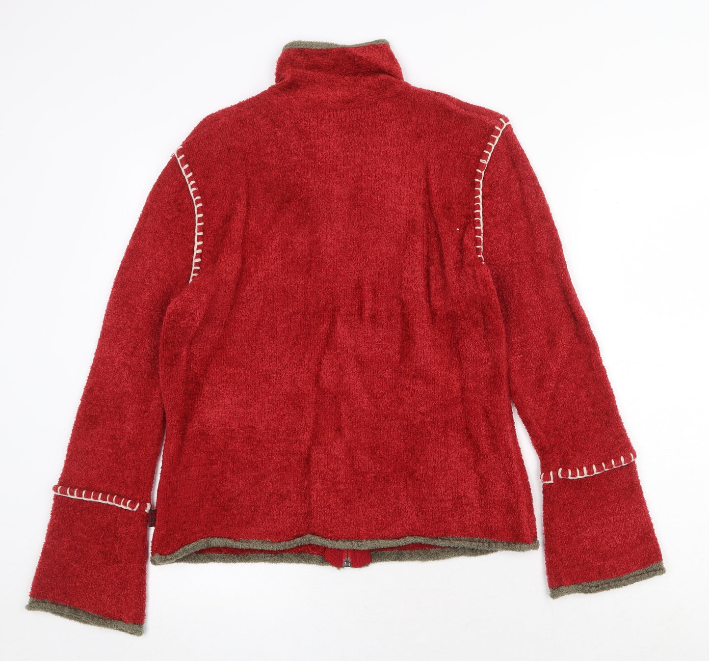 Terre de Marins Womens Red Jacket Coatigan Size M Zip