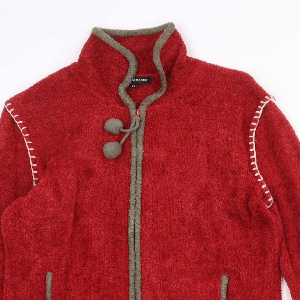 Terre de Marins Womens Red Jacket Coatigan Size M Zip