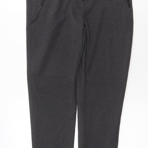 George Womens Grey Geometric Polyester Trousers Size 8 Regular Zip