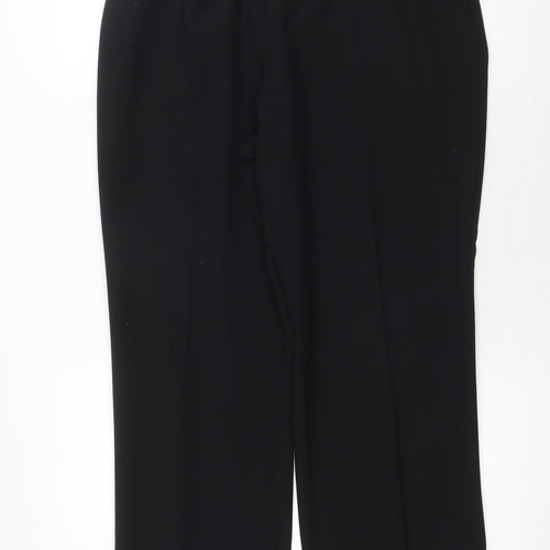 Marks and Spencer Womens Black Polyester Trousers Size 14 Regular Zip