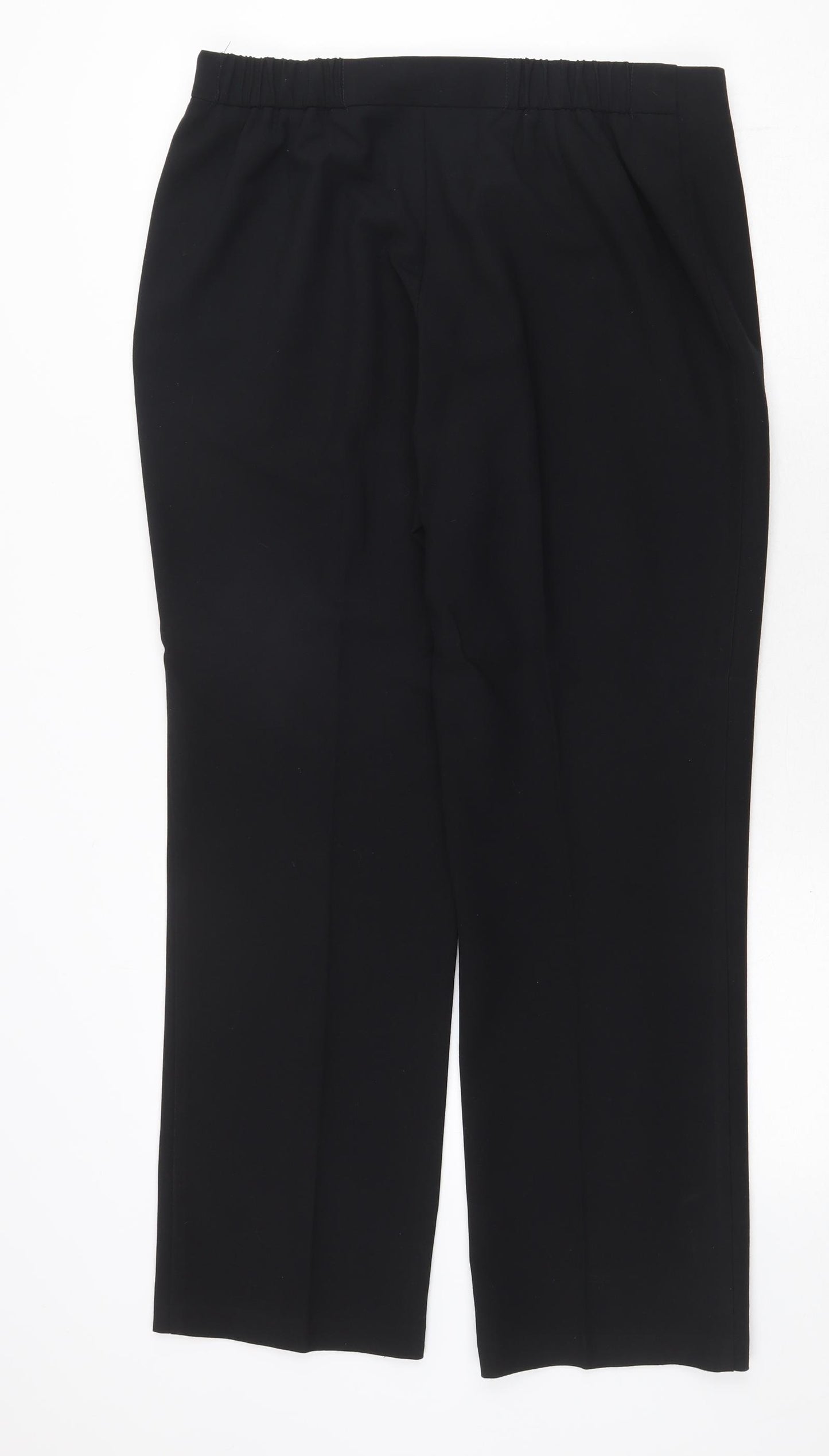 Marks and Spencer Womens Black Polyester Trousers Size 14 Regular Zip