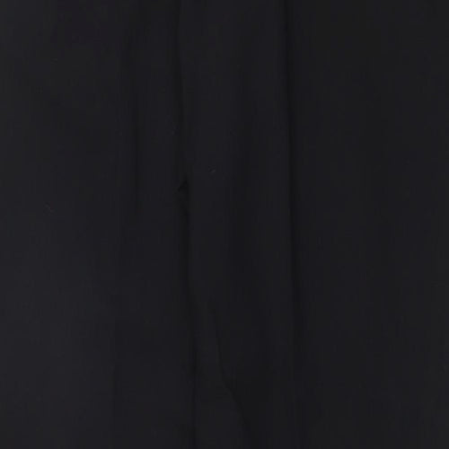 Marks and Spencer Womens Black Polyester Trousers Size 14 Regular Zip