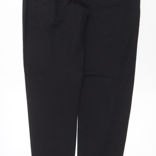 Dammed Delux Womens Black Cotton Trousers Size 12 Regular Zip
