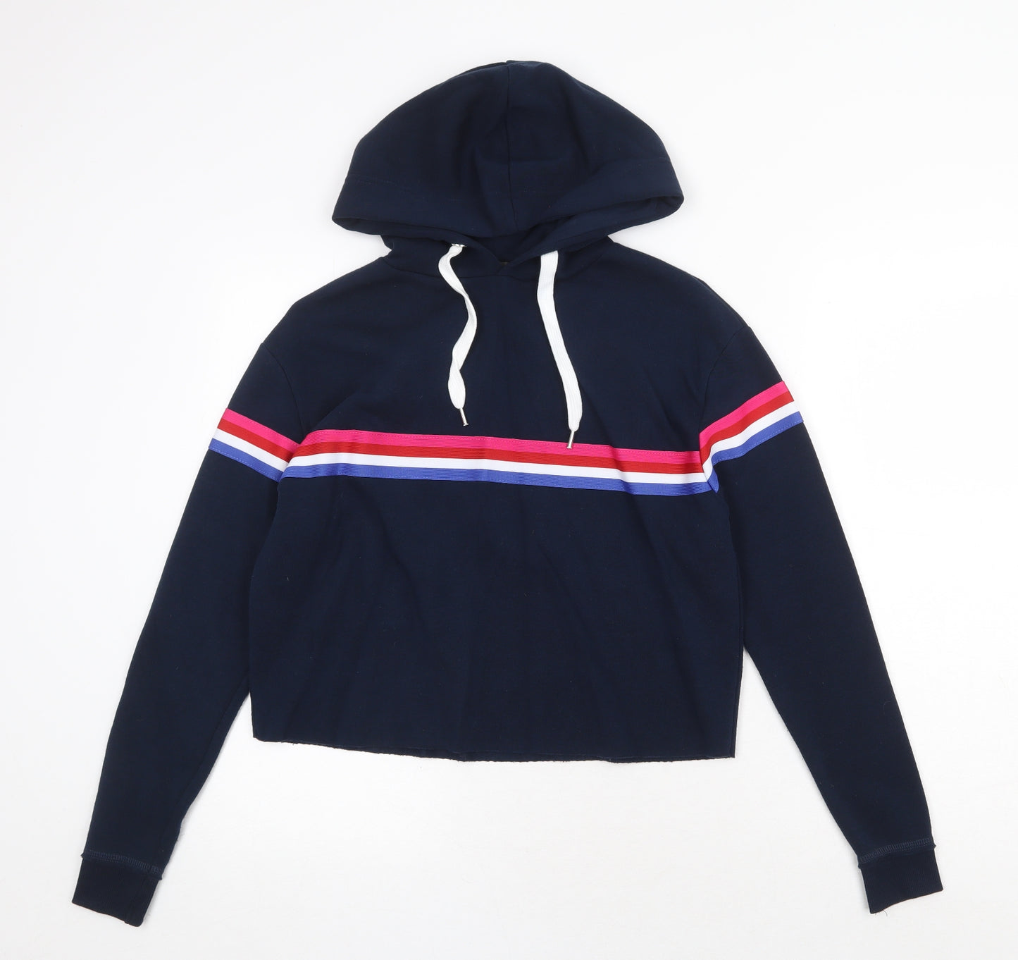 Primark Womens Blue Striped Polyester Pullover Hoodie Size XS Pullover